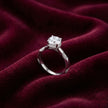 Round Solitaire Halo Adjustable Ring