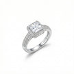 Princess Cut Halo Adjustable Ring
