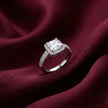 Princess Cut Halo Adjustable Ring