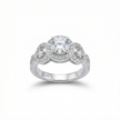 Triple Stone Halo Adjustable Ring