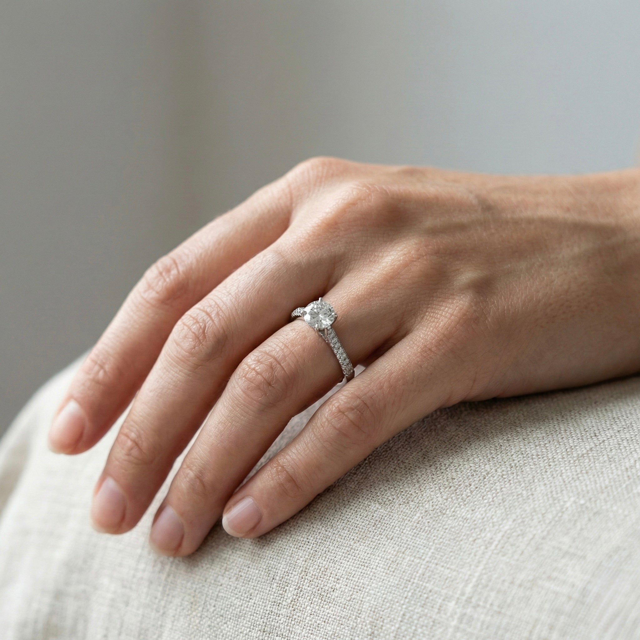 Classic Solitaire Adjustable Ring