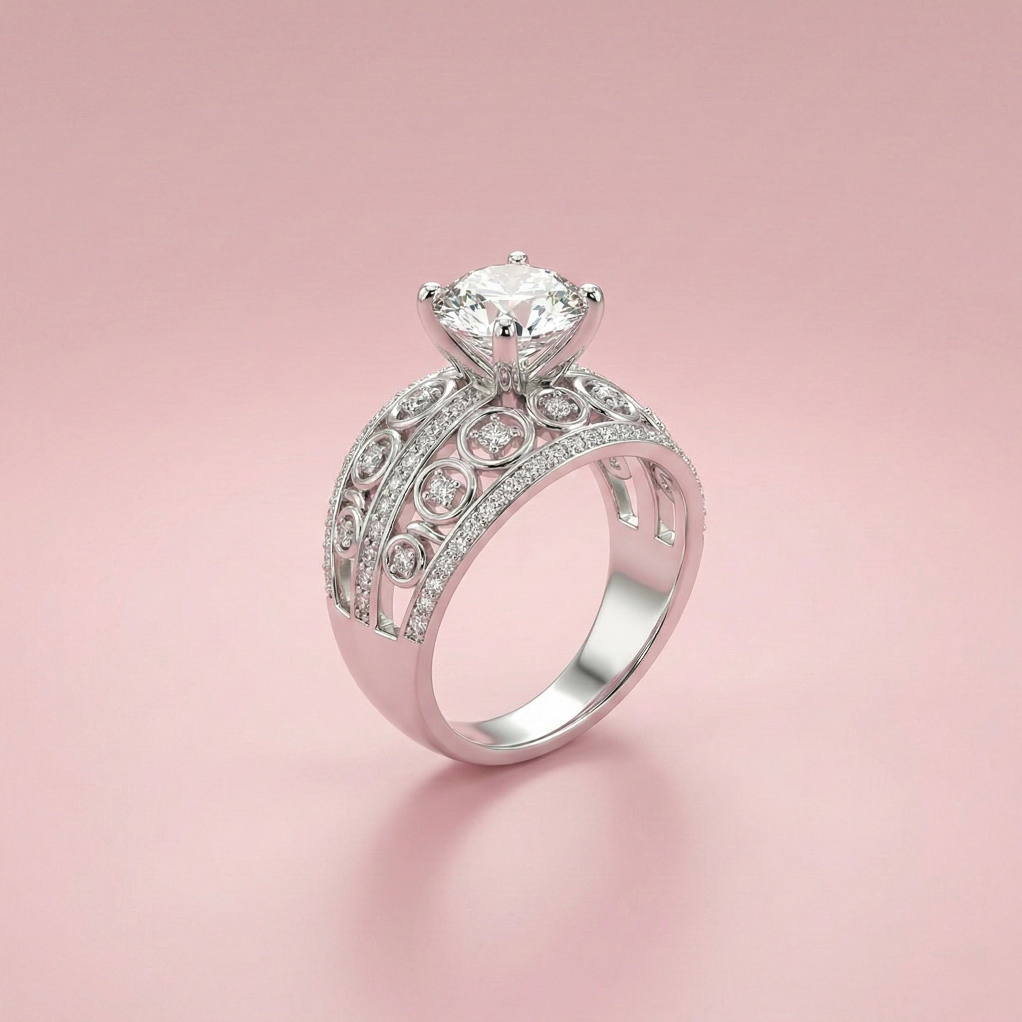Vintage Style Adjustable Solitaire Ring