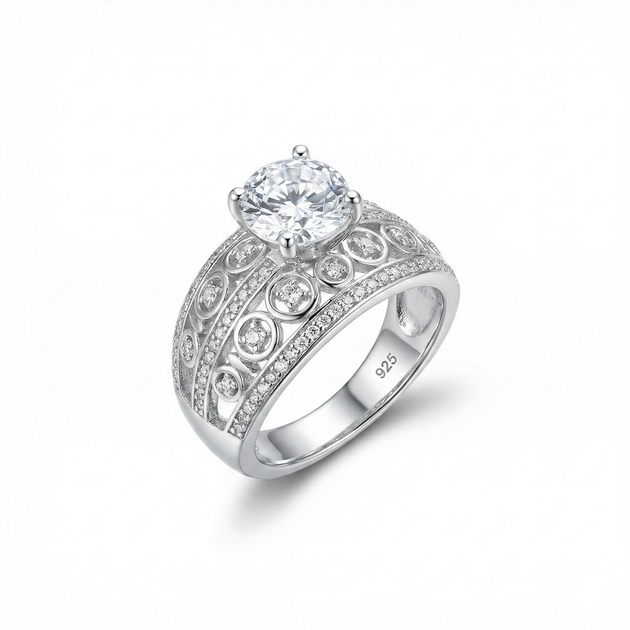 Vintage Style Adjustable Solitaire Ring