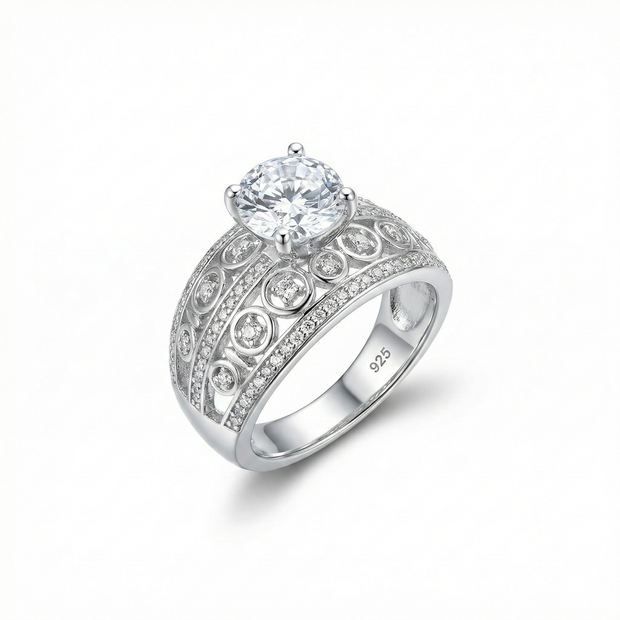 Vintage Style Adjustable Solitaire Ring
