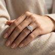 Square Halo Baguette Adjustable Ring