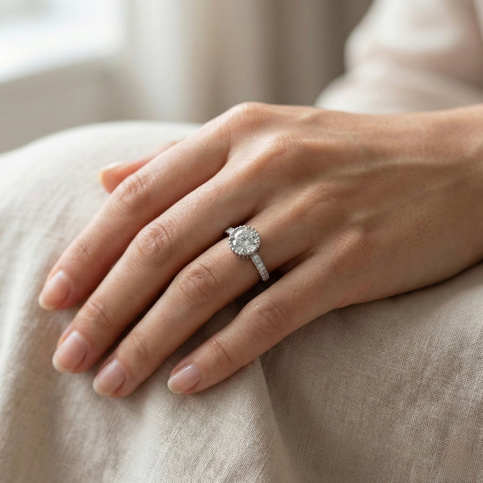 Bezel Set Solitaire Adjustable Ring