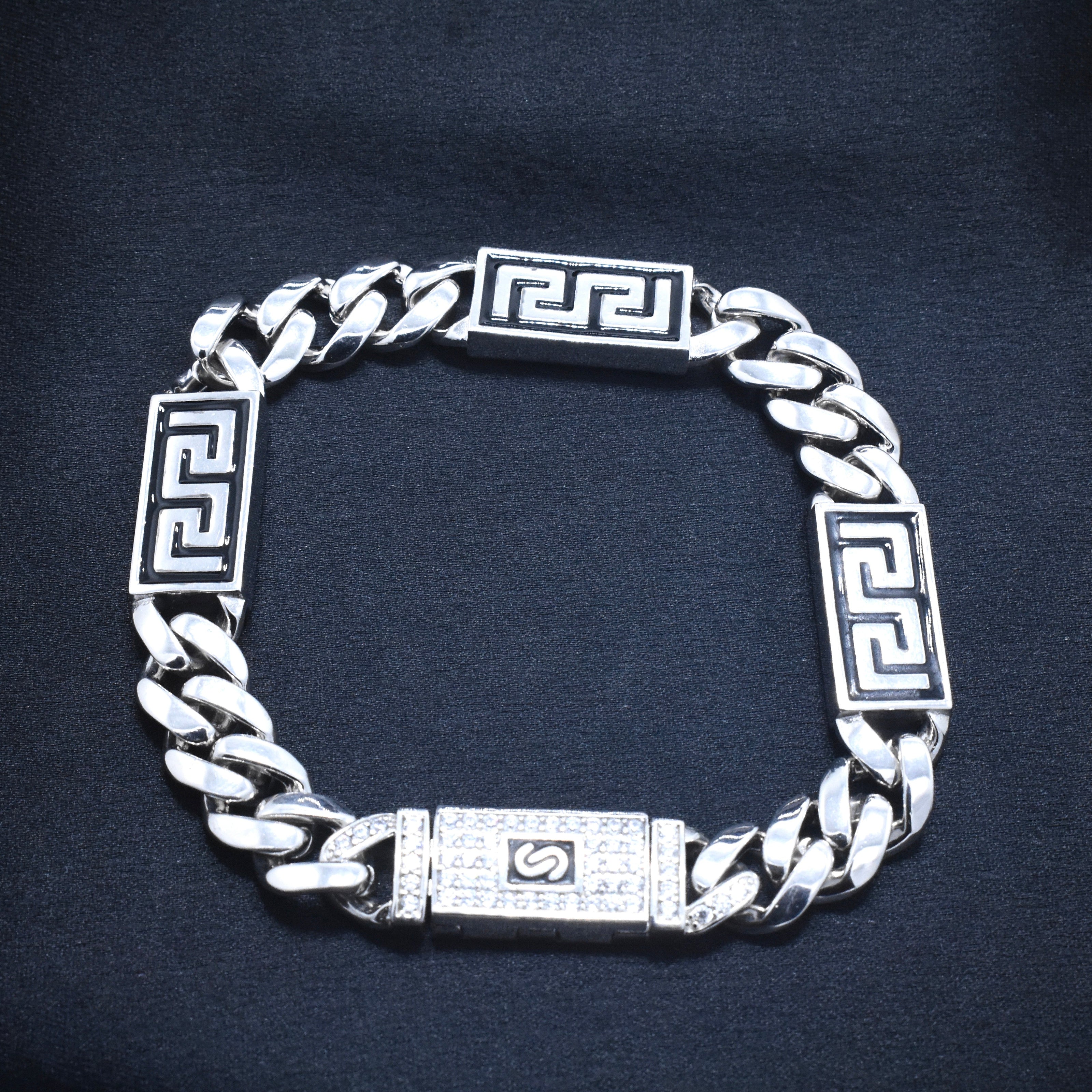 Greek Border Silver Bracelet