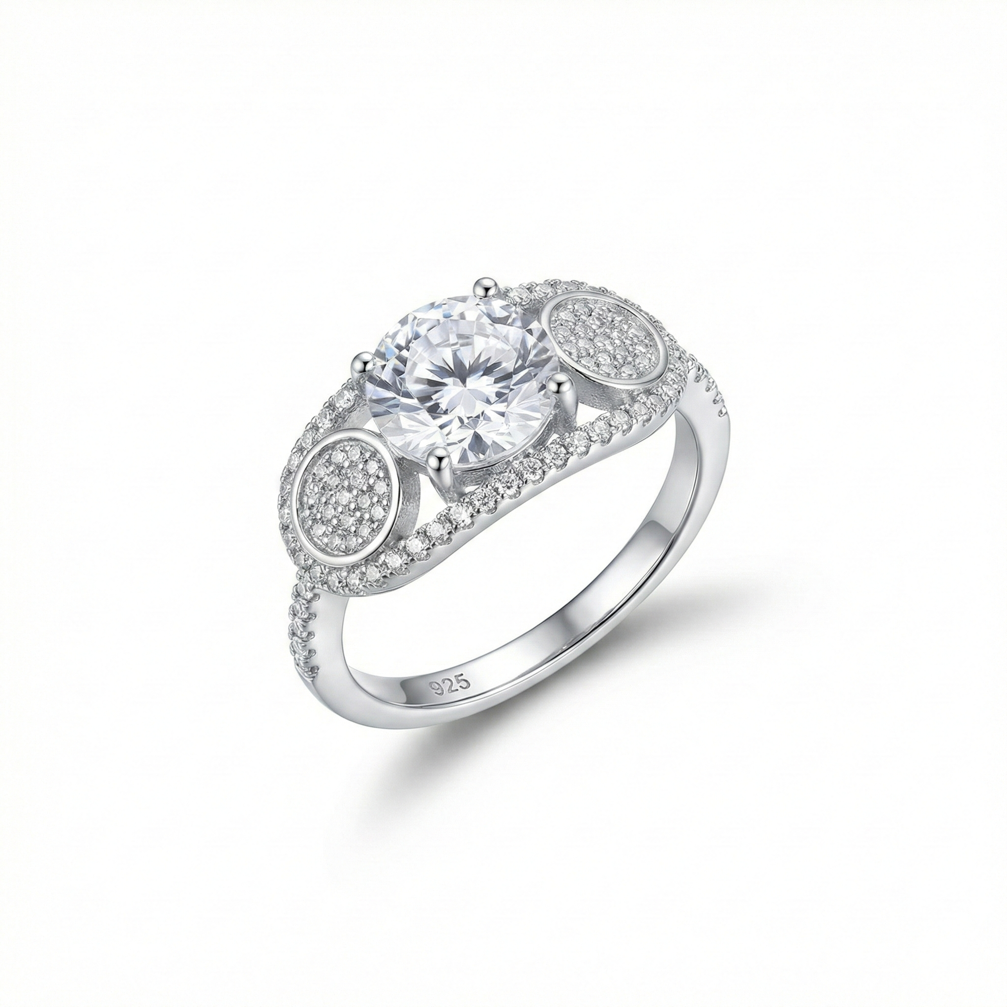 Triple Accent Oval Halo Adjustable Ring