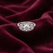 Triple Accent Oval Halo Adjustable Ring