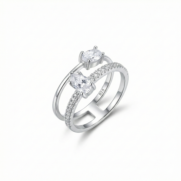 Open Double Stone Statement Ring