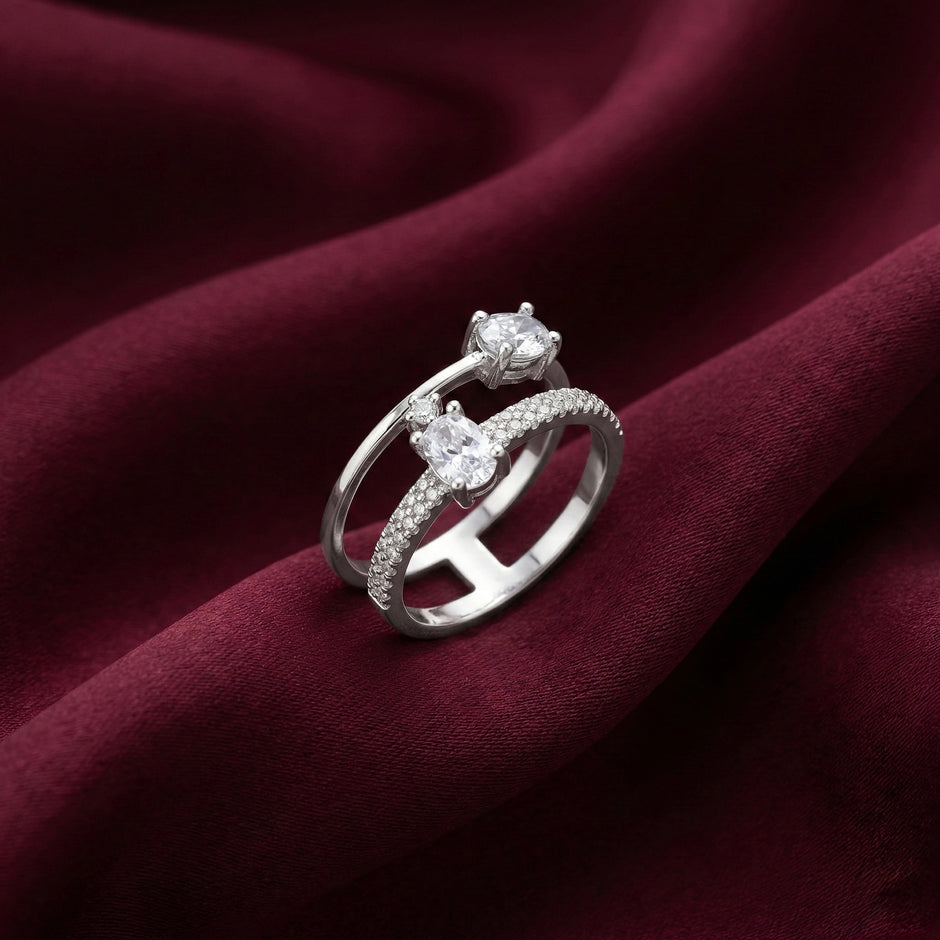 Open Double Stone Statement Ring
