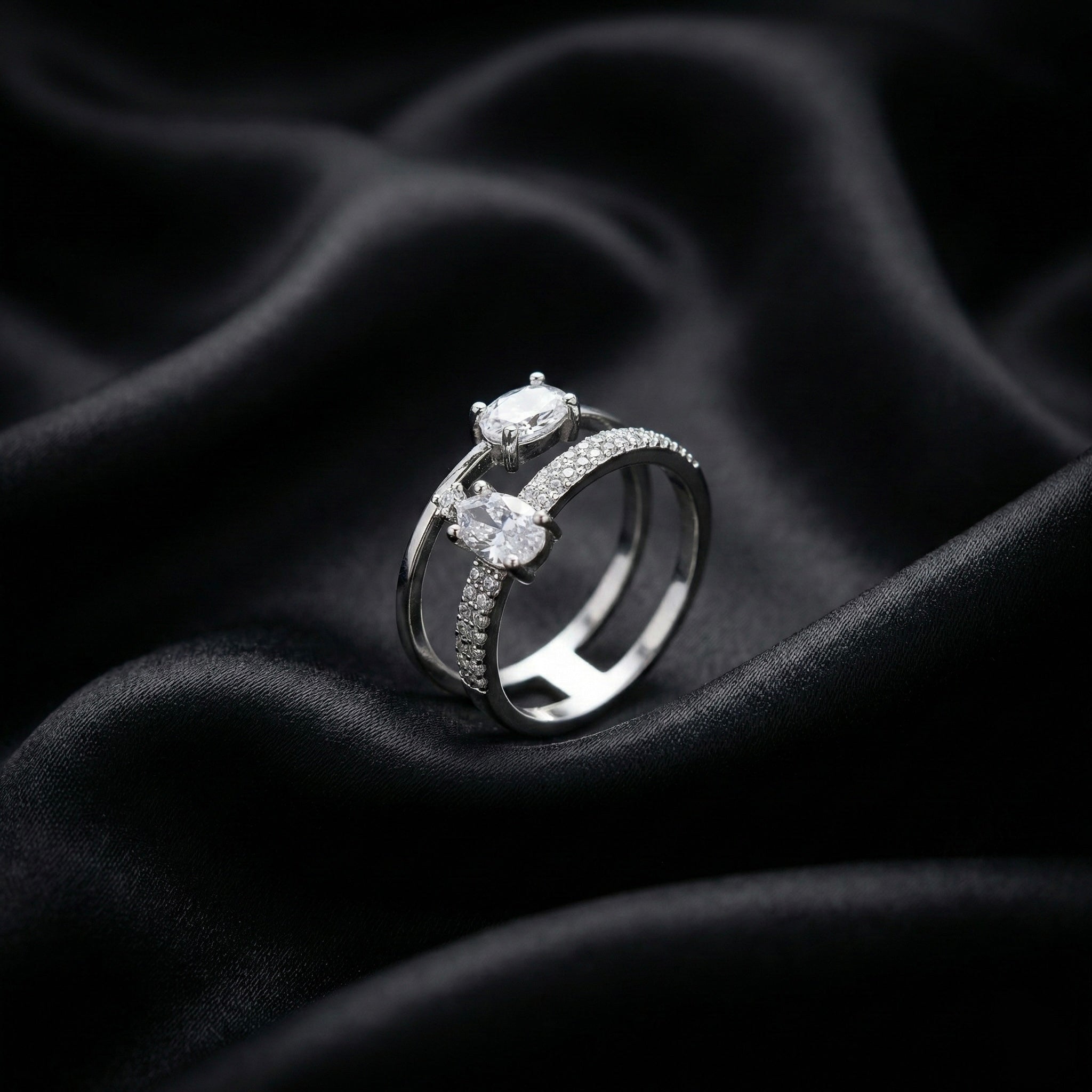 Open Double Stone Statement Ring