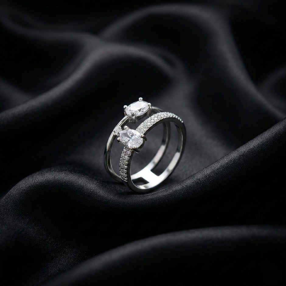 Open Double Stone Statement Ring