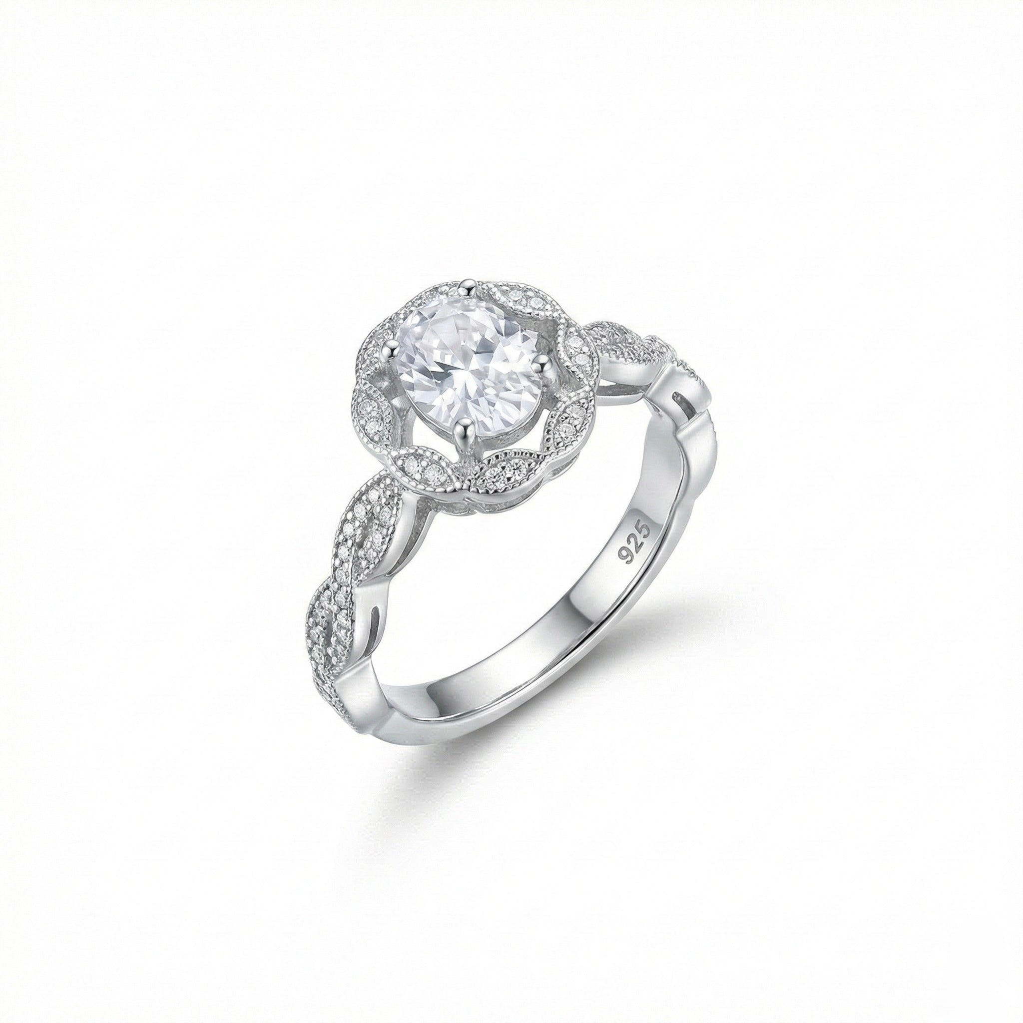 Vintage Floral Halo Statement Ring