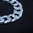 Dual Finish Curb Silver Bracelet