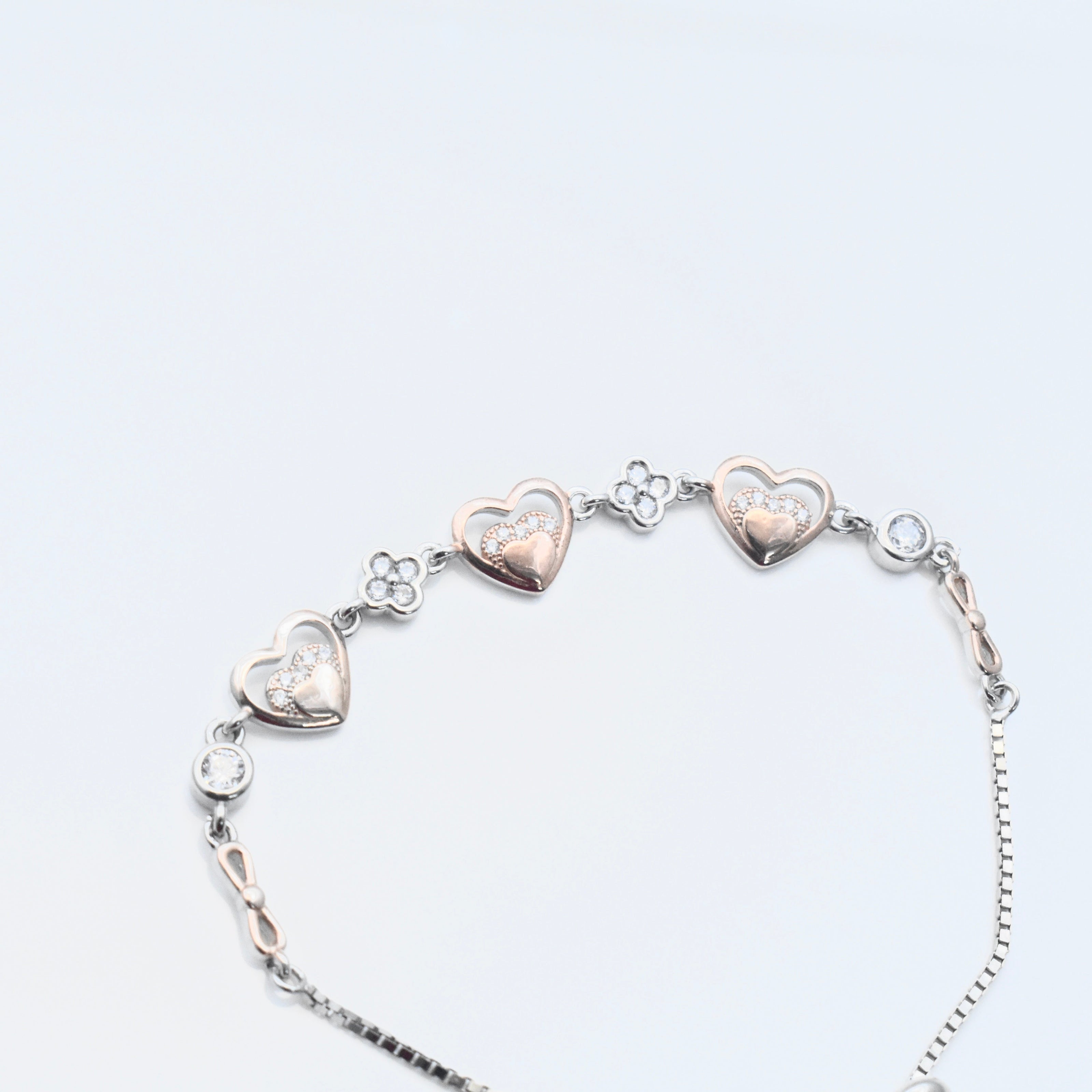 Heart Charm Silver Bracelet