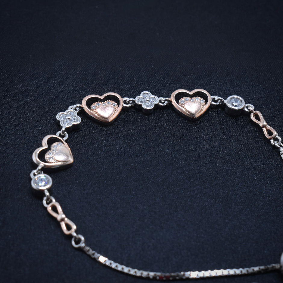 Heart Charm Silver Bracelet