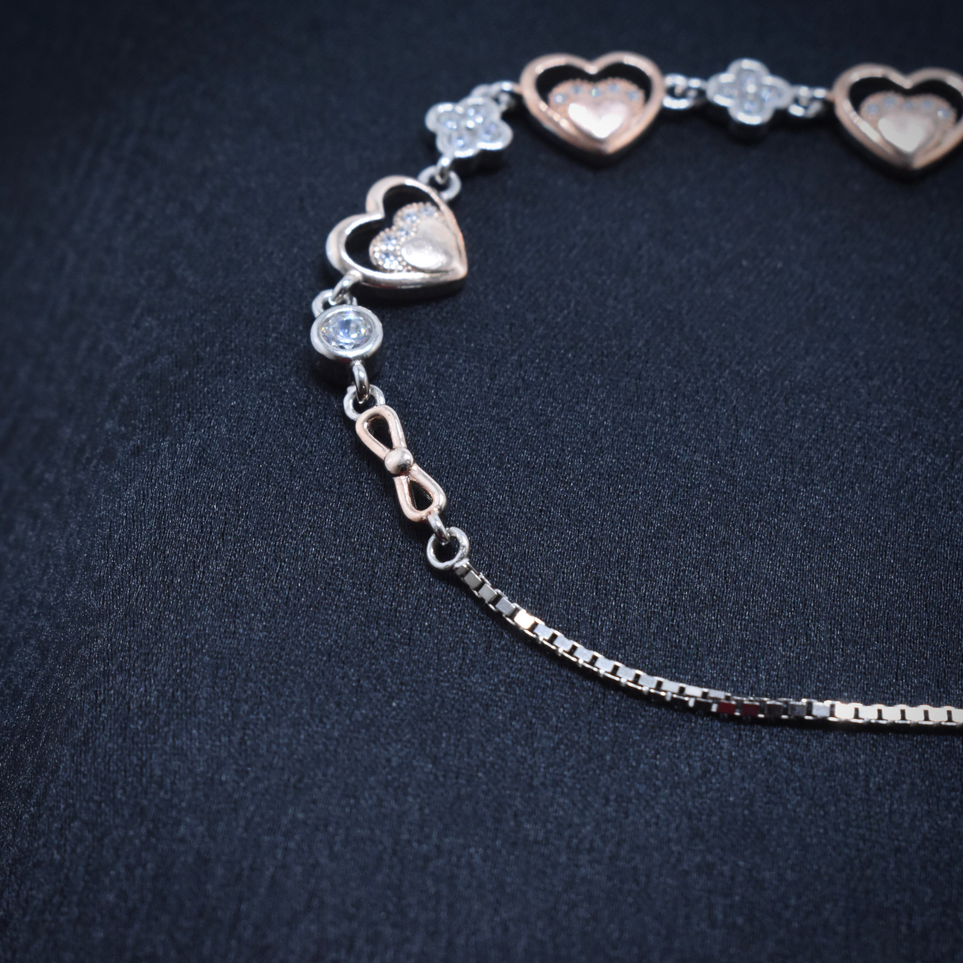 Heart Charm Silver Bracelet