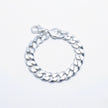 Dual Finish Curb Silver Bracelet