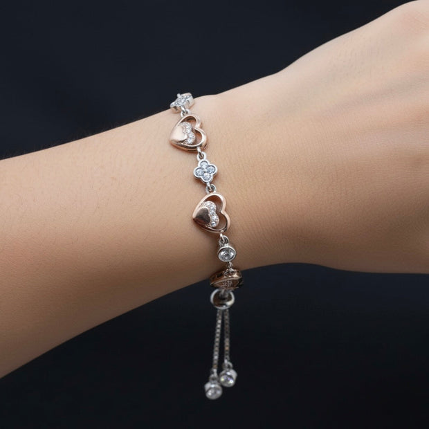 Heart Charm Silver Bracelet