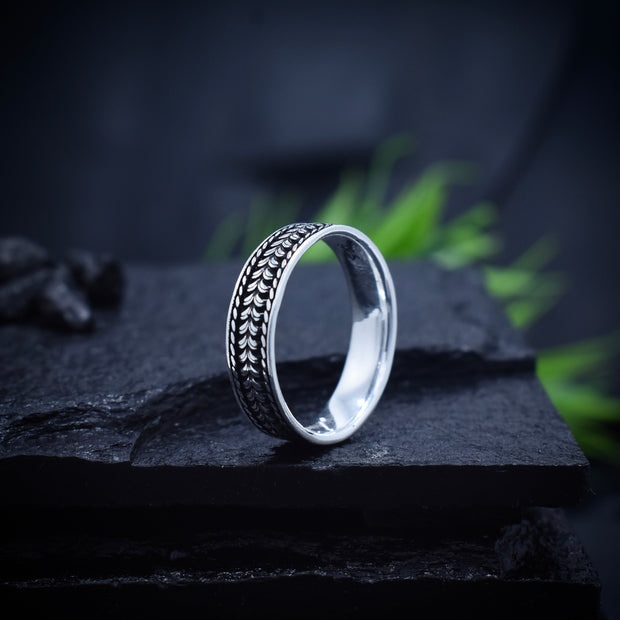 Antique Silver Braided Edge Band