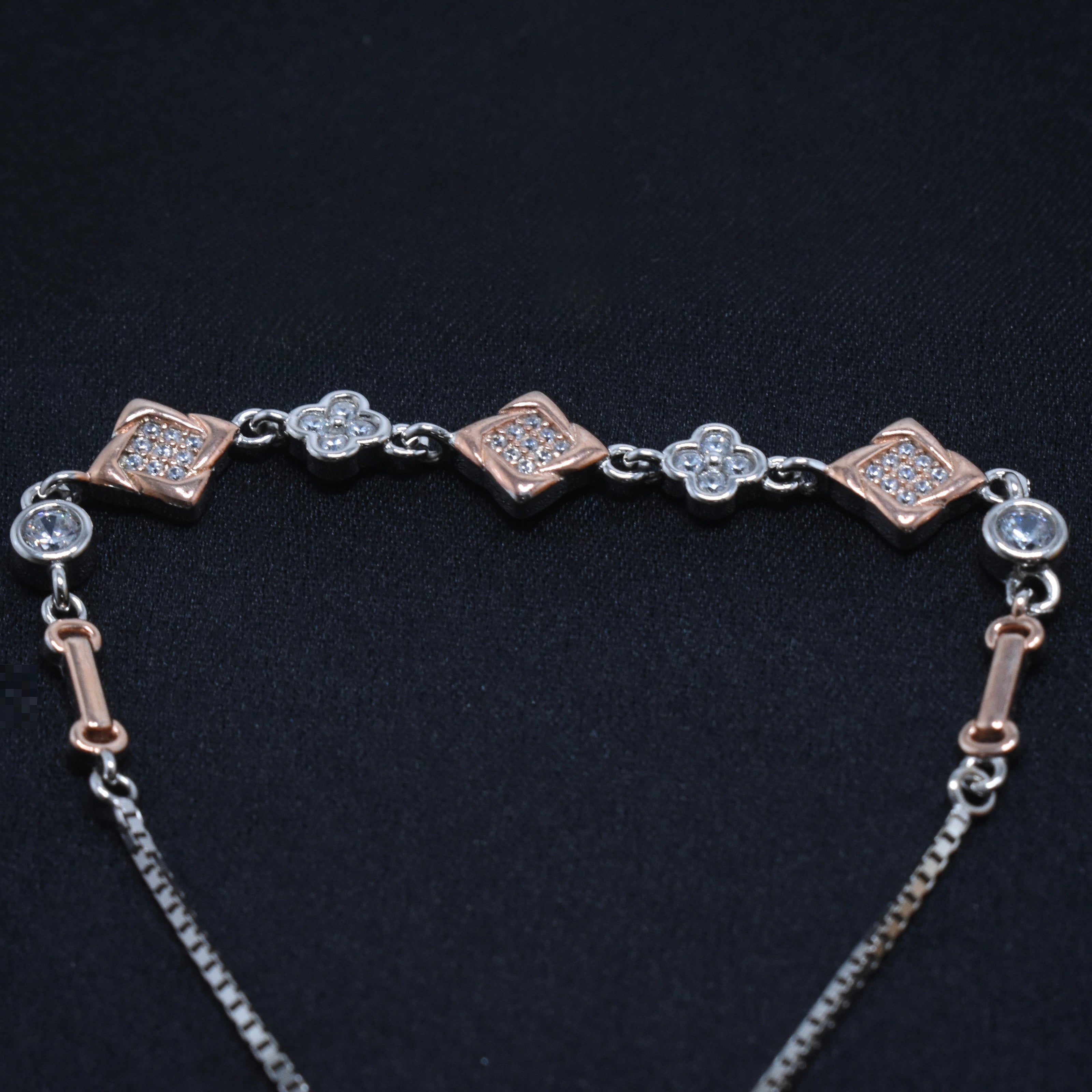 Diamond Tile Silver Bracelet