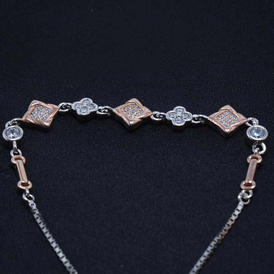 Diamond Tile Silver Bracelet