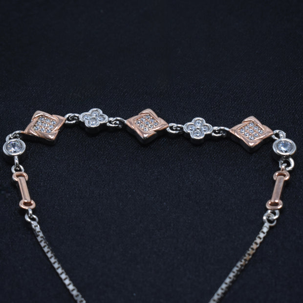 Diamond Tile Silver Bracelet