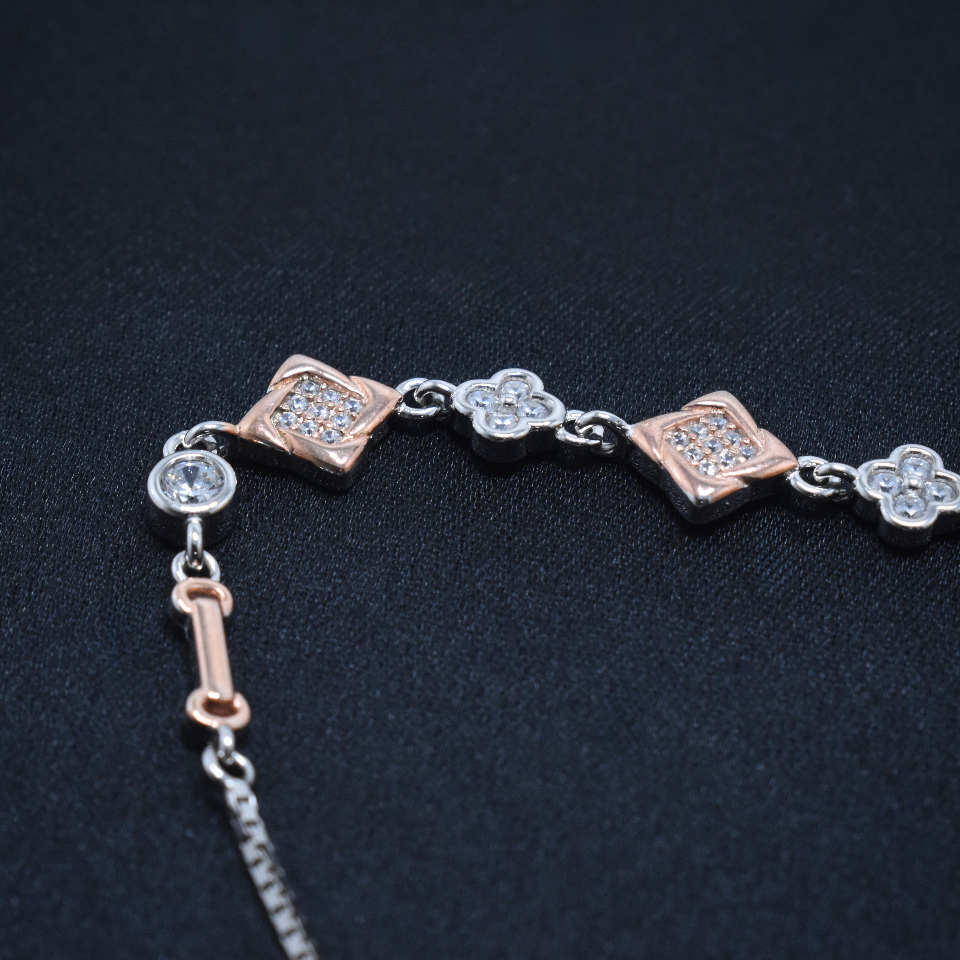 Diamond Tile Silver Bracelet