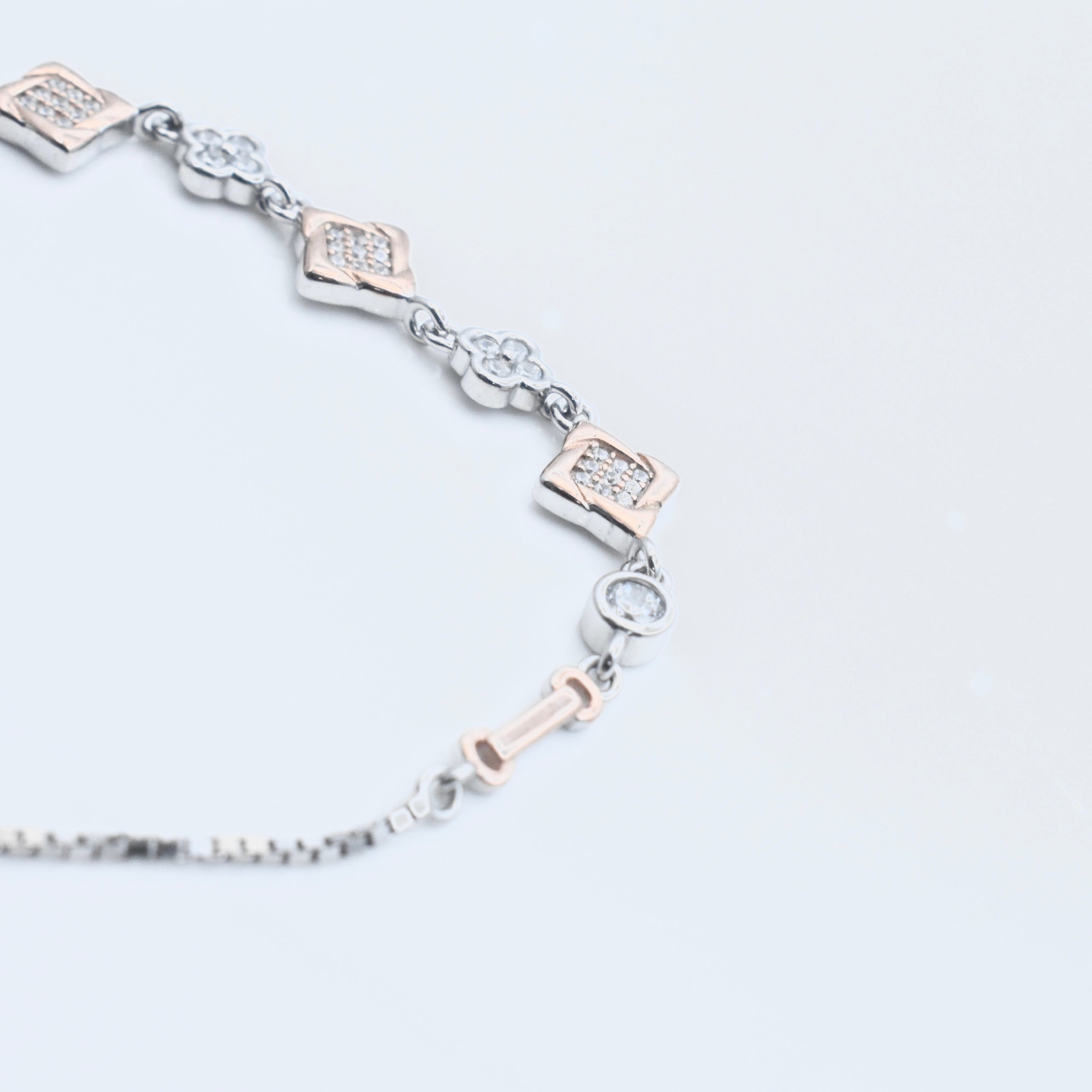 Diamond Tile Silver Bracelet