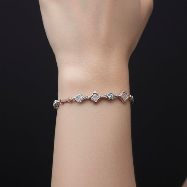 Diamond Tile Silver Bracelet