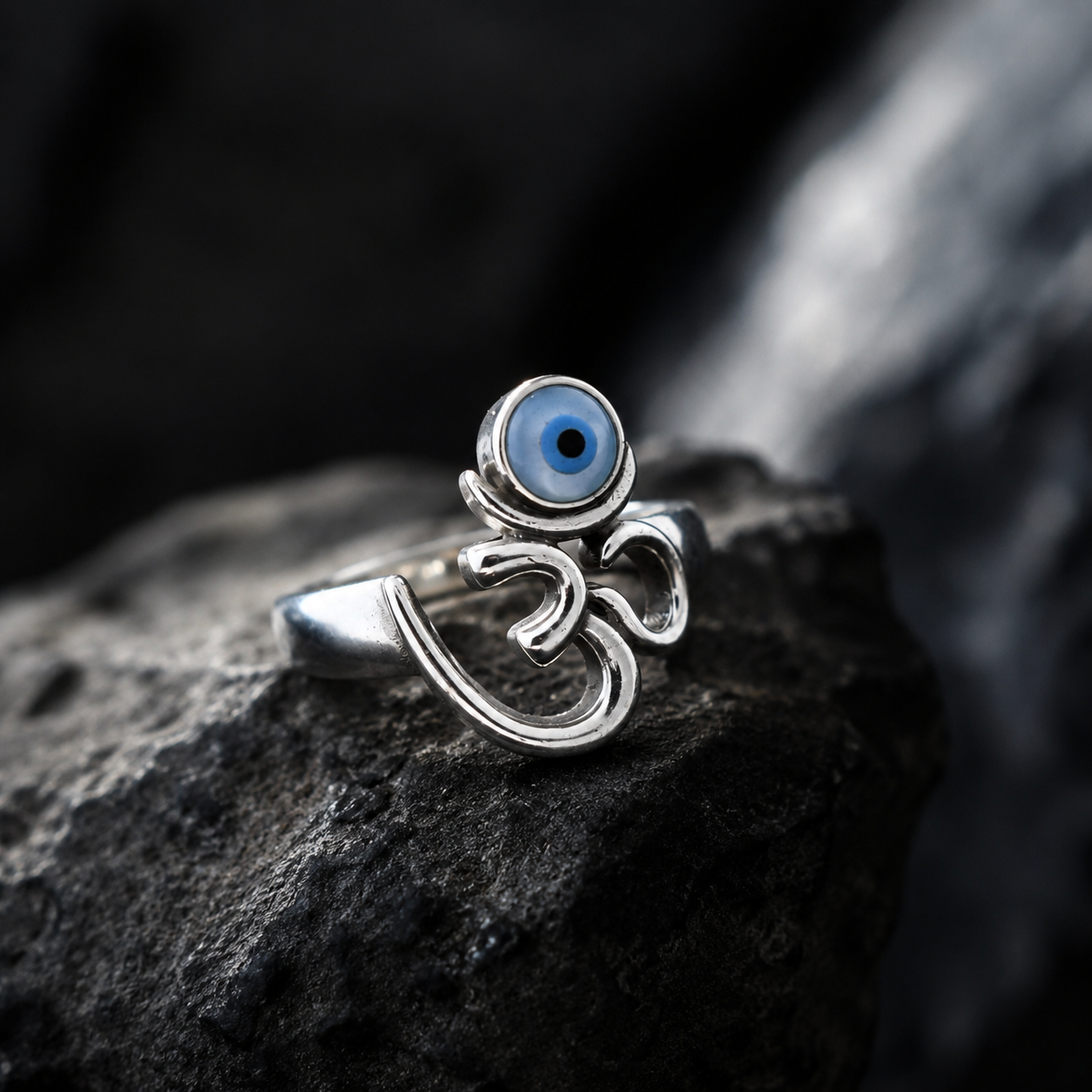 Spiritual Om Evil Eye Ring