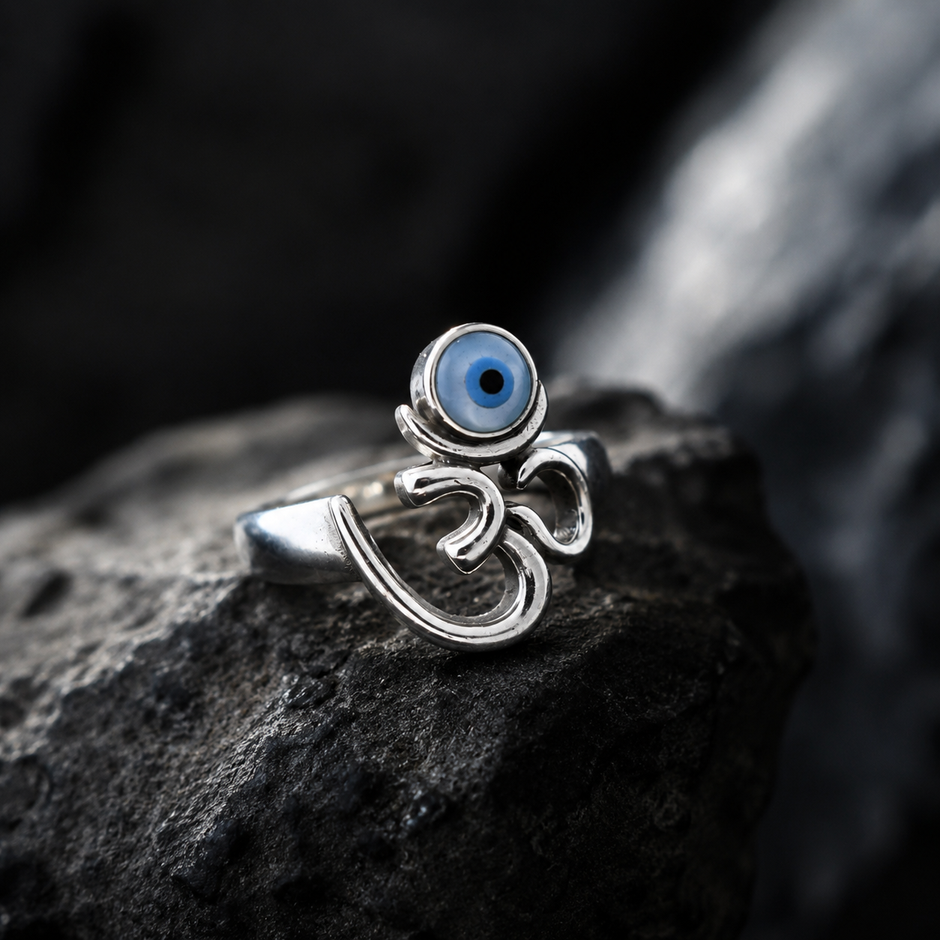 Spiritual Om Evil Eye Ring