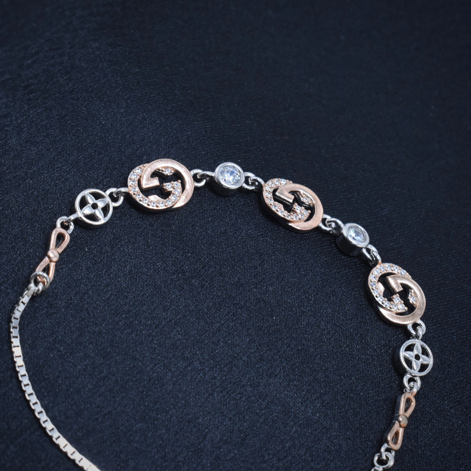 Interlock Emblem Silver Bracelet