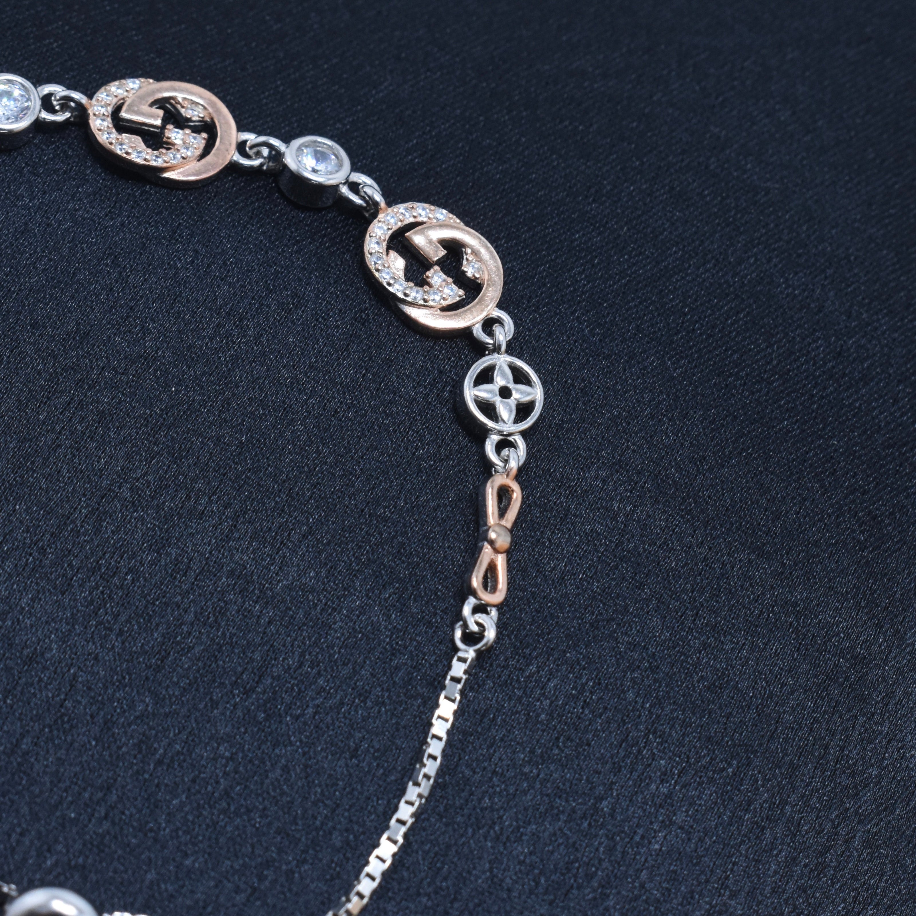 Interlock Emblem Silver Bracelet