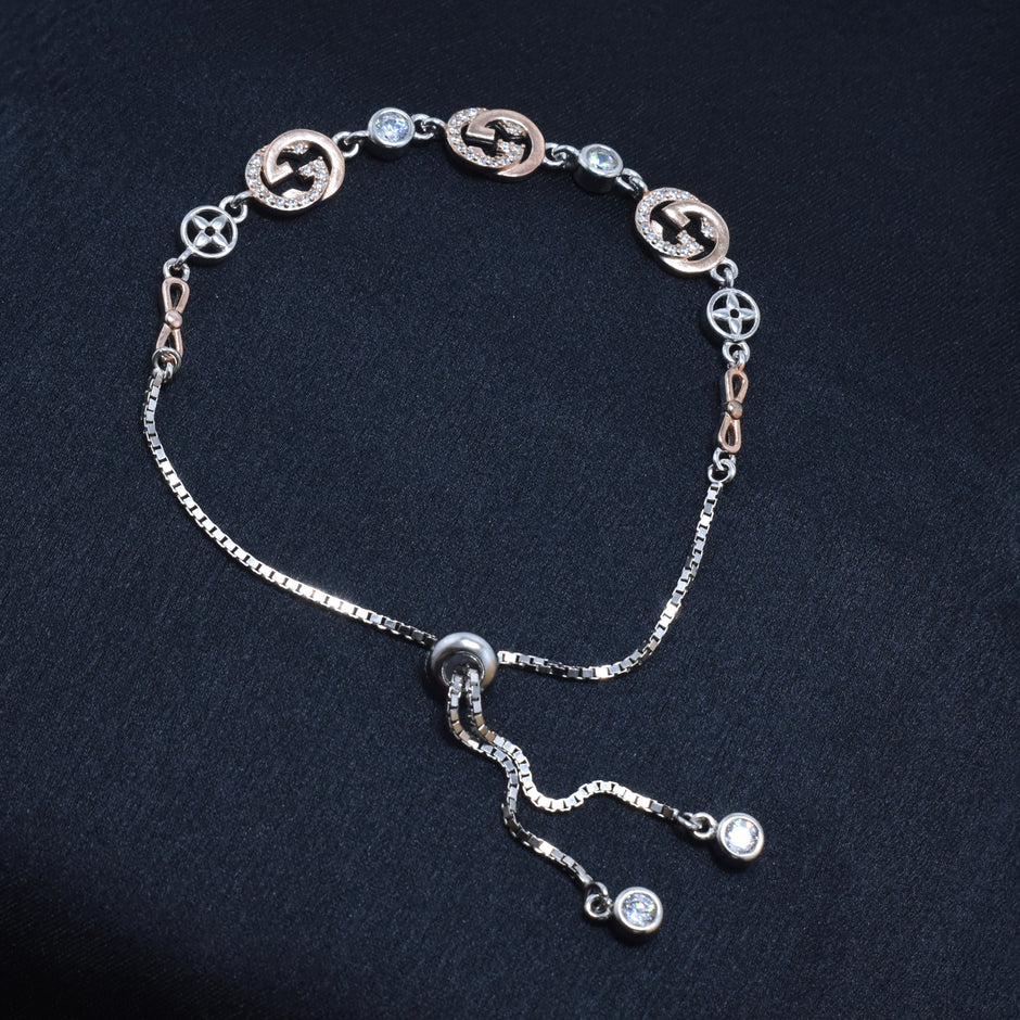 Interlock Emblem Silver Bracelet