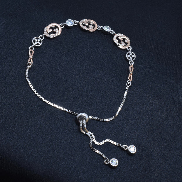 Interlock Emblem Silver Bracelet