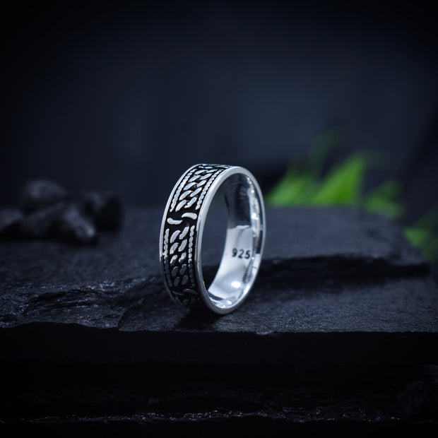 Antique Silver Scale Print Band