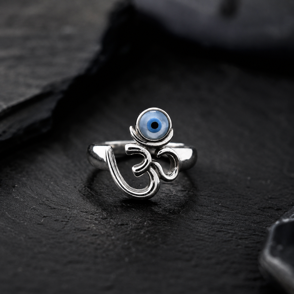 Spiritual Om Evil Eye Ring