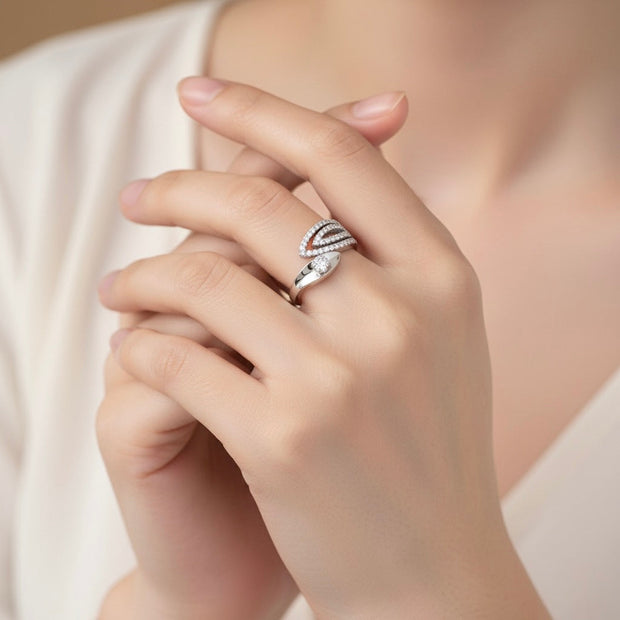 Silver Layered Shimmer Ring