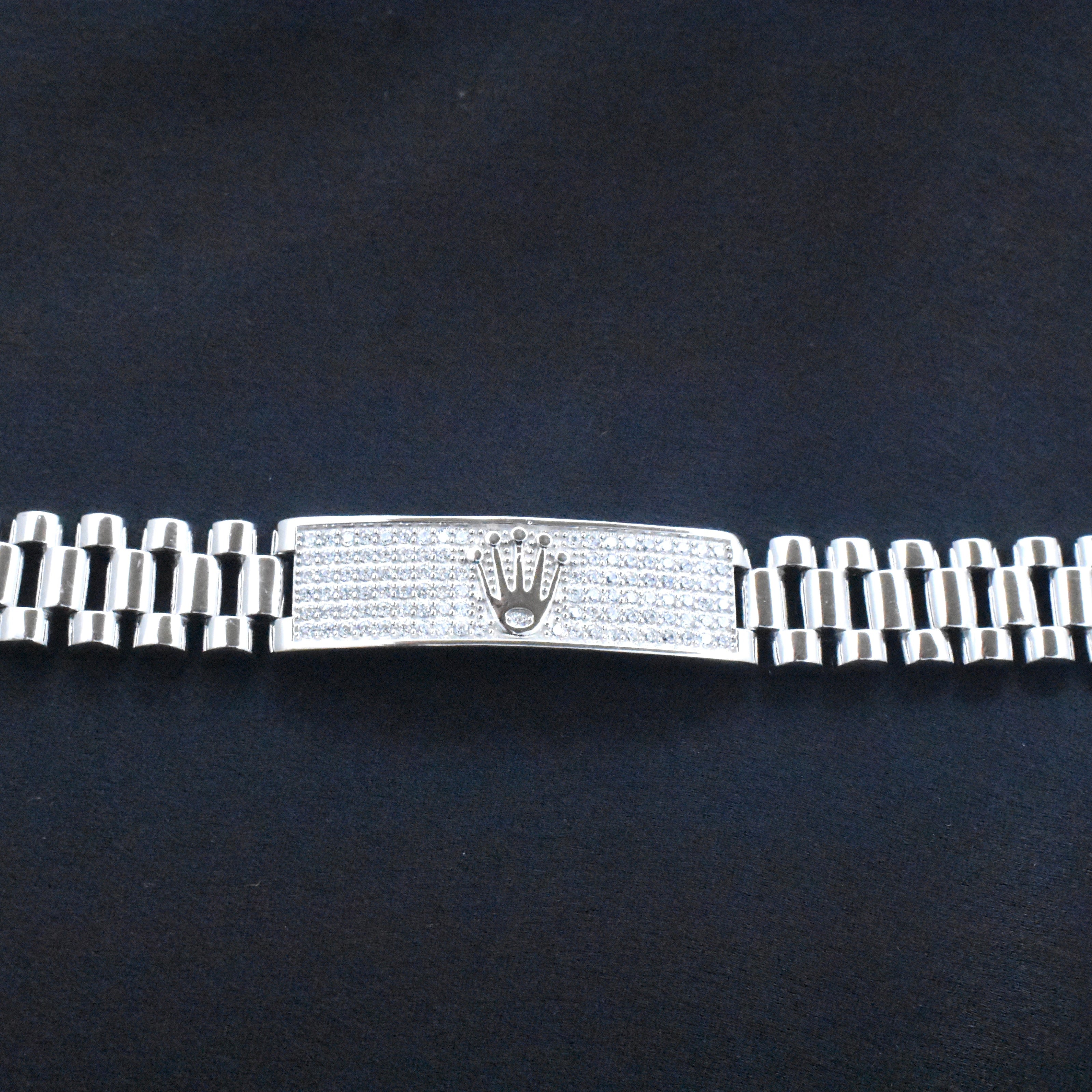 Crown Link Silver Bracelet