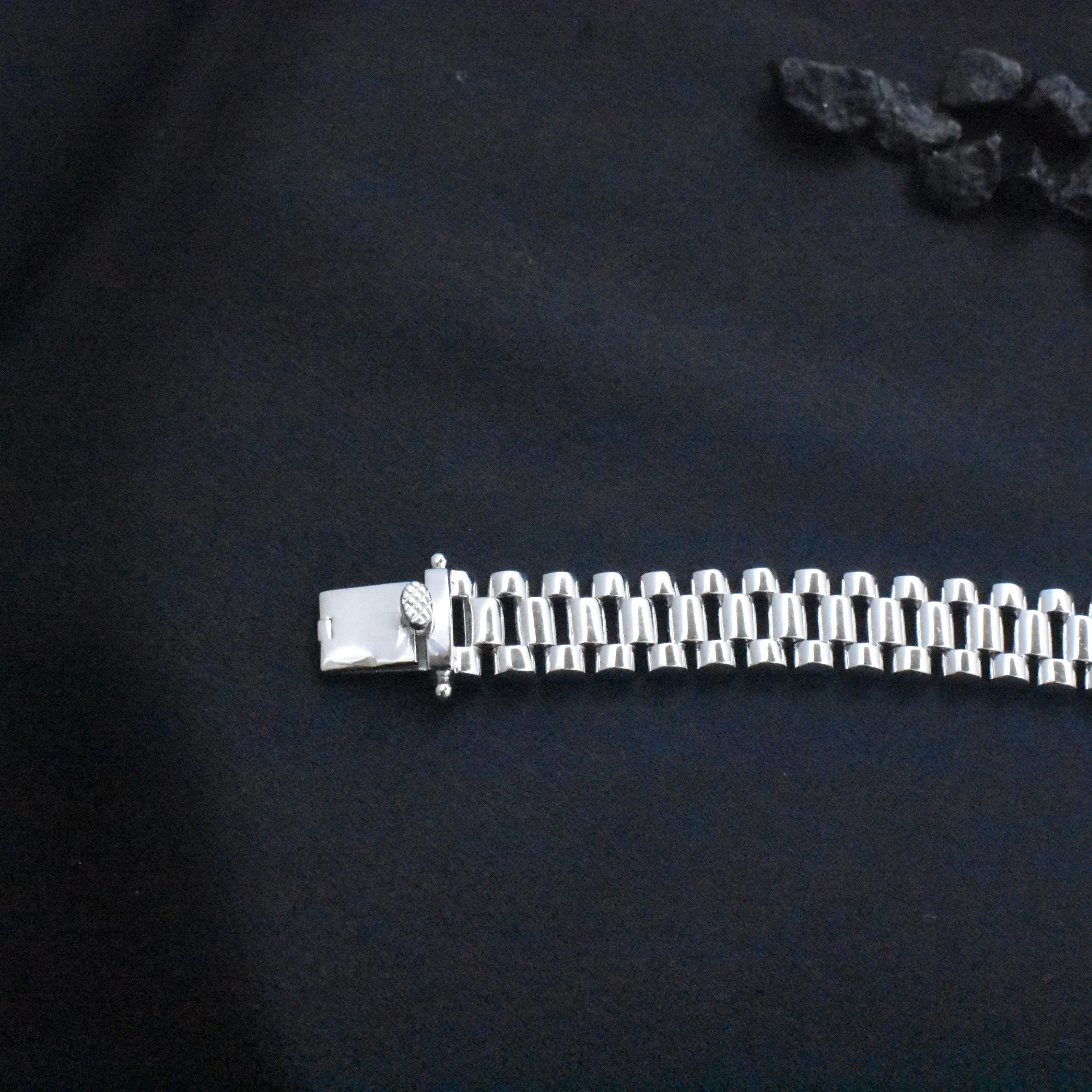 Crown Link Silver Bracelet