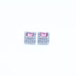 Ruby Square Block Silver Pendant Set