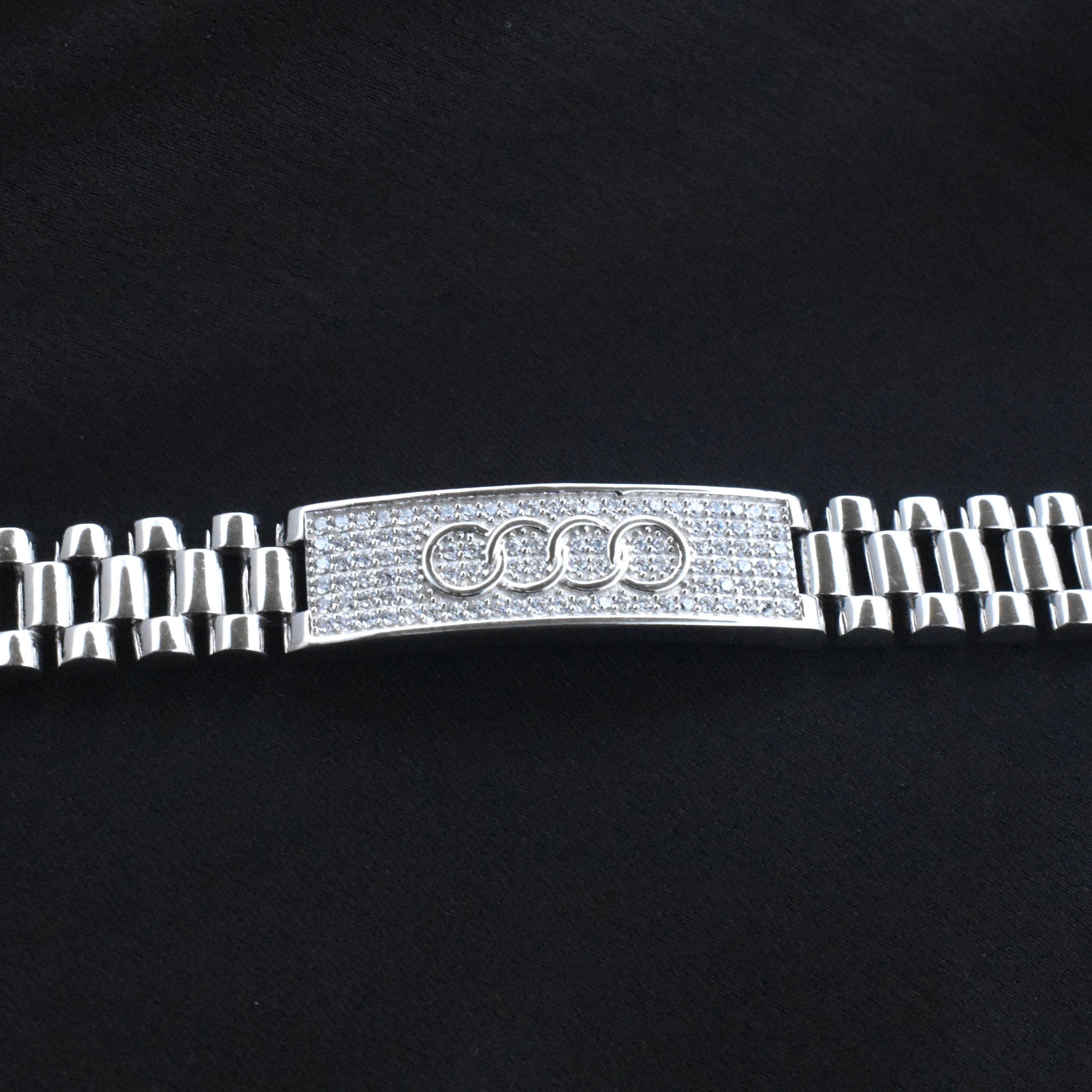 Interlocking Rings Silver Bracelet