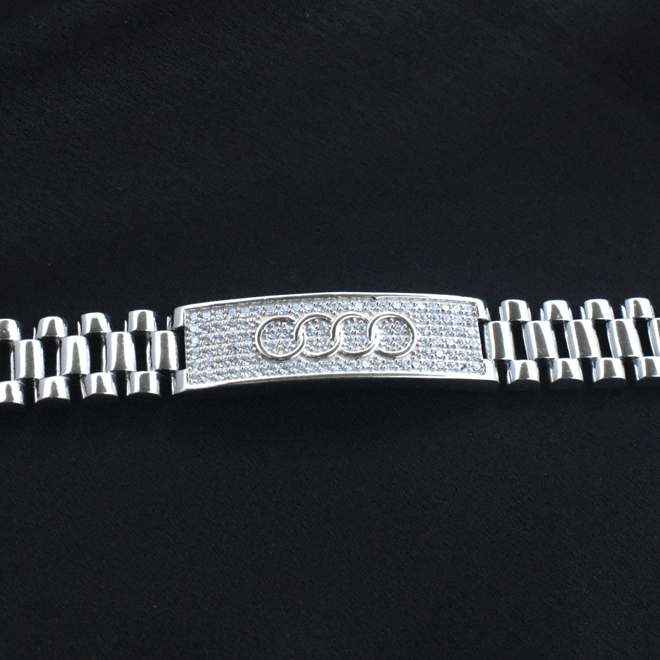 Interlocking Rings Silver Bracelet