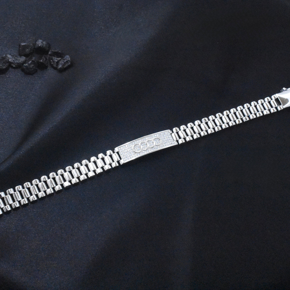 Interlocking Rings Silver Bracelet