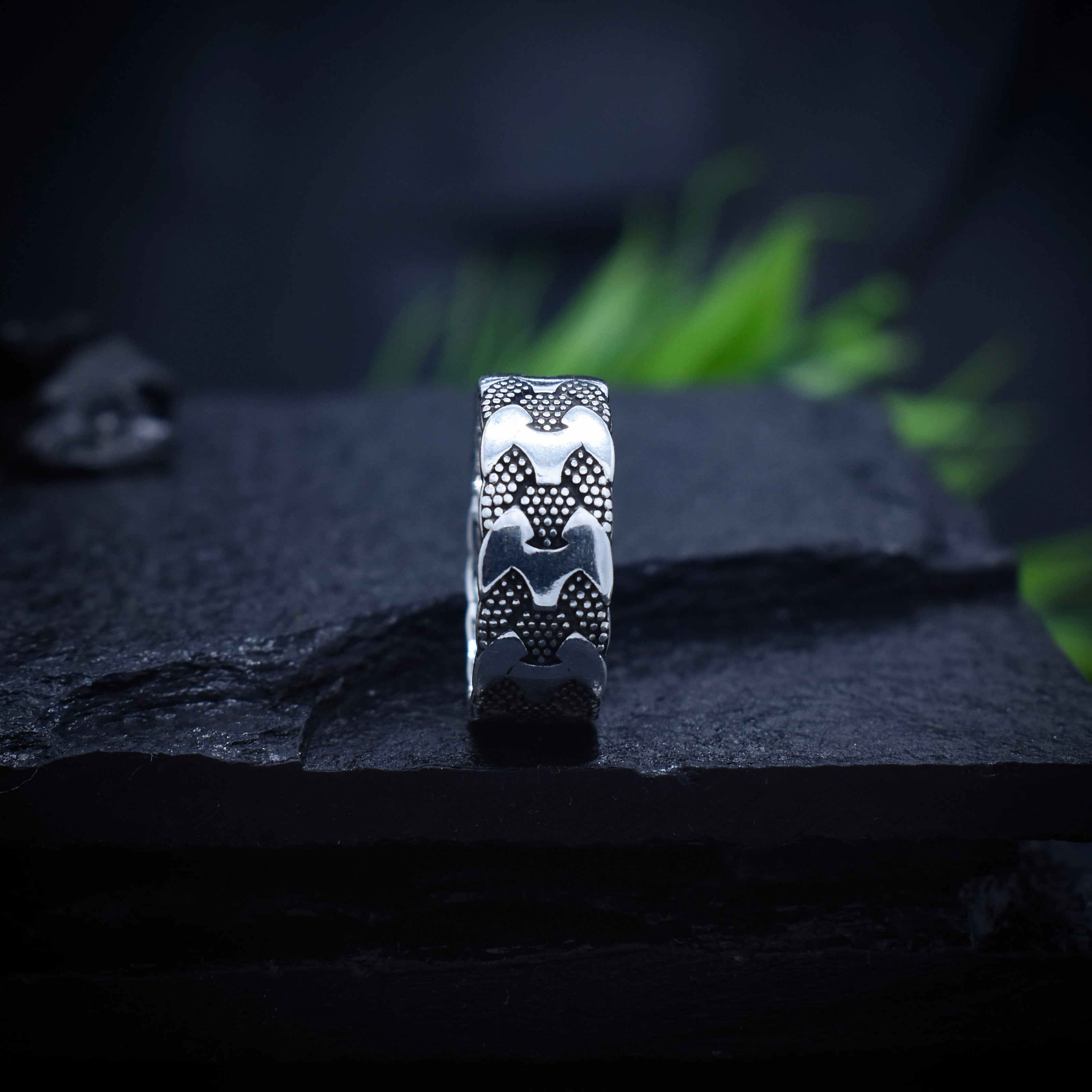 Antique Silver Bold Cross Band