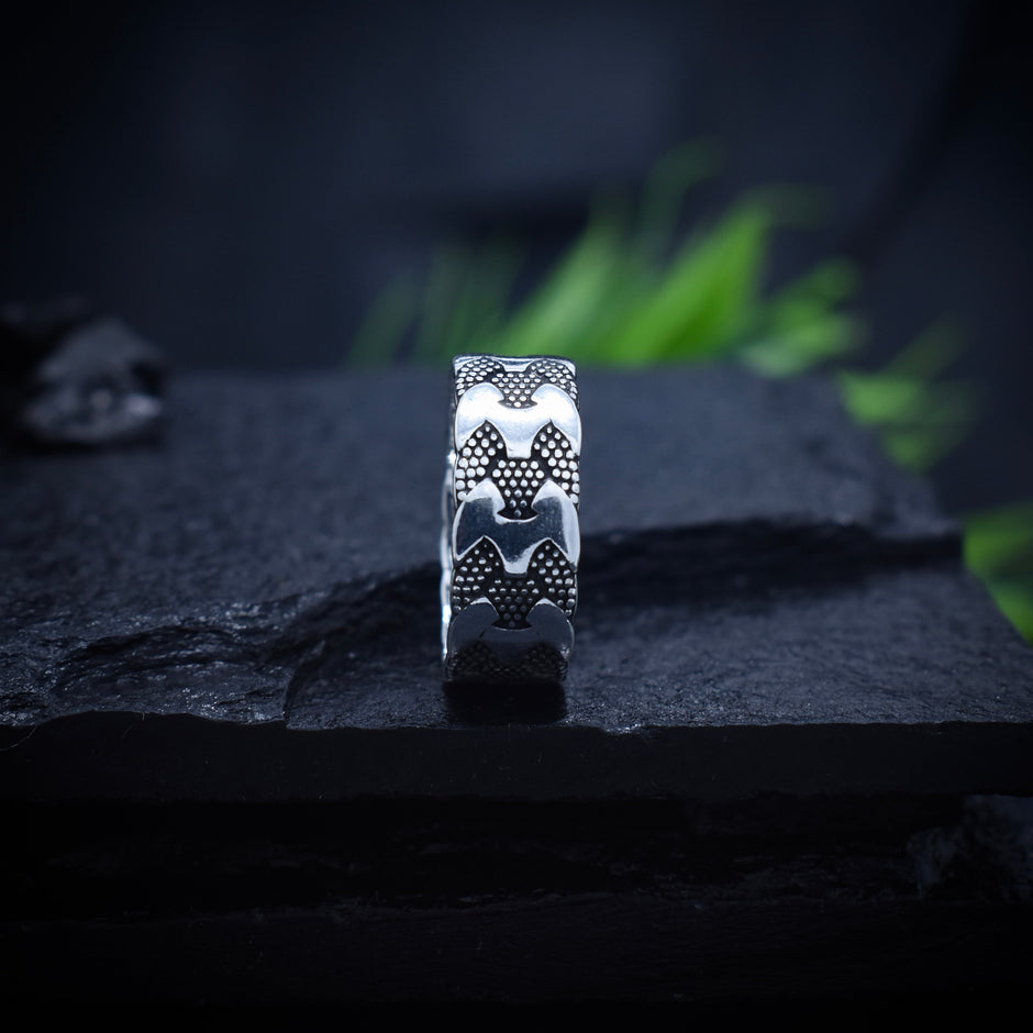 Antique Silver Bold Cross Band