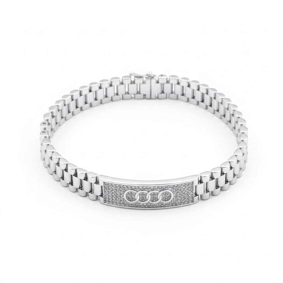 Interlocking Rings Silver Bracelet