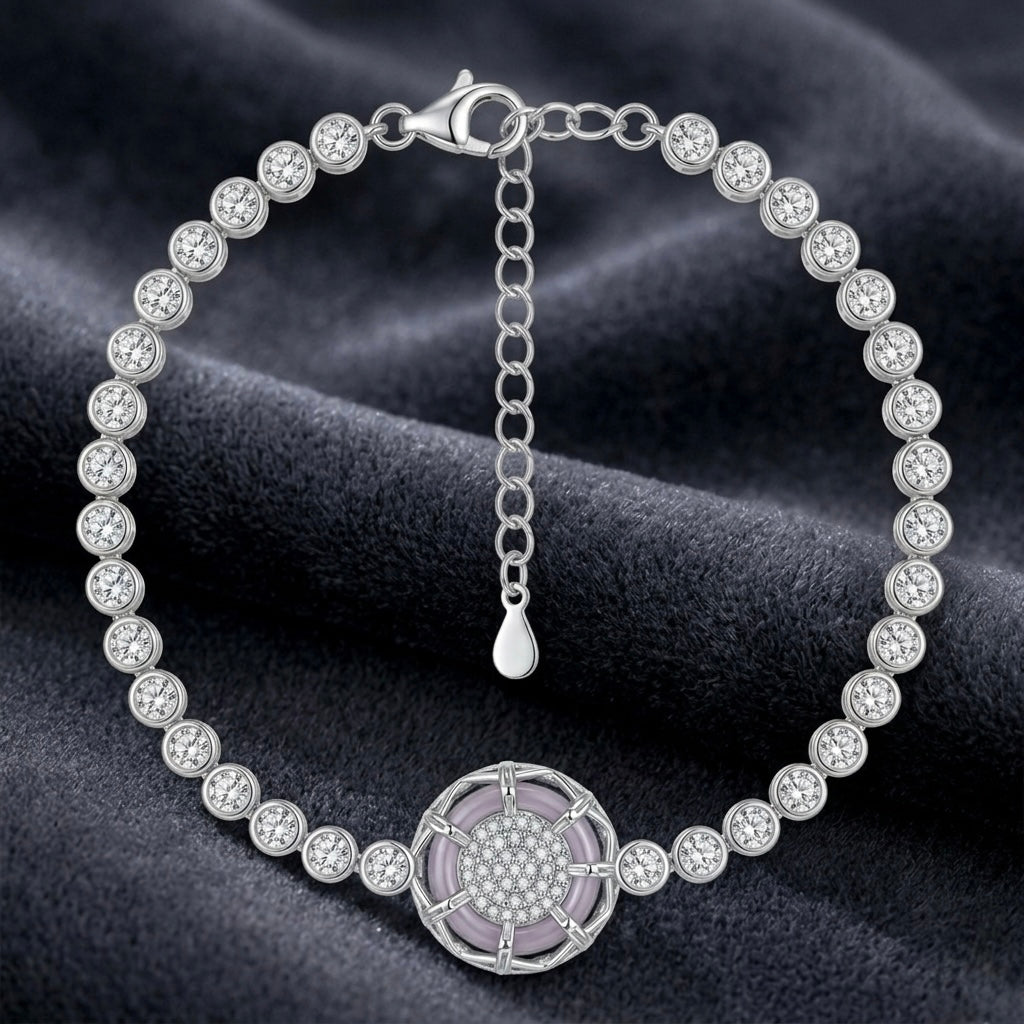 Lavender Dream Halo Tennis Bracelet